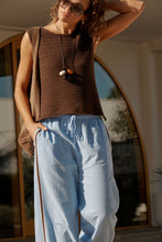 Load image into Gallery viewer, Margo Mesh Knit Top - Choc