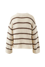 Load image into Gallery viewer, Lila Oversized Knit Crew - Ecru Stripe