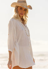 Load image into Gallery viewer, 3 Palms Shirt Dress - White