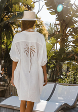 Load image into Gallery viewer, 3 Palms Shirt Dress - White
