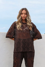Load image into Gallery viewer, Desi Lace Top - Choc