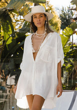 Load image into Gallery viewer, 3 Palms Shirt Dress - White