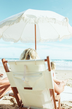 Load image into Gallery viewer, BUSINESS & PLEASURE PREMIUM BEACH UMBRELLA AUSTRALIA - ANTIQUE WHITE - Bohemian Sundays, Business and Pleasure Co., Buy Boho Bohemian Clothing Online Australia, Kivari, Arnhem, Rowie, Will an
