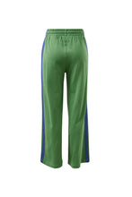 Load image into Gallery viewer, Gigi Wide Leg Terry Trackpant - Pisachio/ Navy stripe
