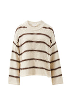 Load image into Gallery viewer, Lila Oversized Knit Crew - Ecru Stripe
