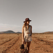 Load image into Gallery viewer, Anderson Brown | Packable Wide Brim Fedora Hat
