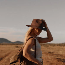 Load image into Gallery viewer, Anderson Brown | Packable Wide Brim Fedora Hat
