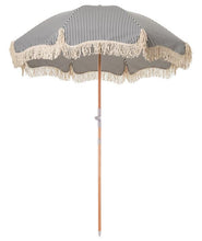 Load image into Gallery viewer, BUSINESS &amp; PLEASURE PREMIUM BEACH UMBRELLA-LAURENS NAVY STRIPE - Bohemian Sundays, Business and Pleasure Co., Buy Boho Bohemian Clothing Online Australia, Kivari, Arnhem, Rowie, Will and Bear
